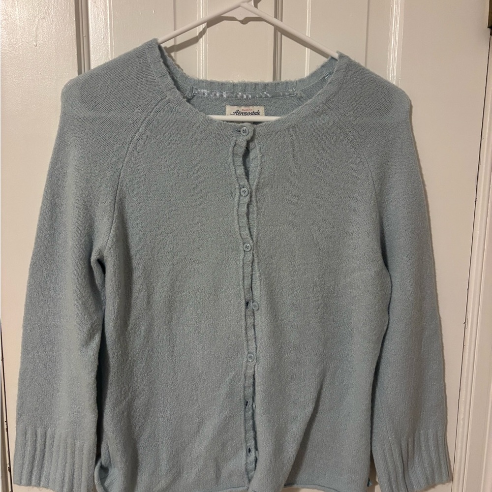 Aeropostale Blue Cardigan Sweater